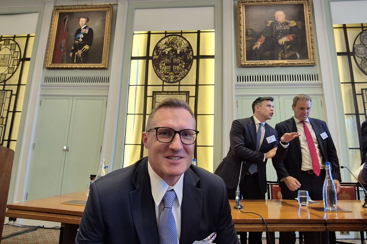 Michal Dylon at a professional society meeting in London